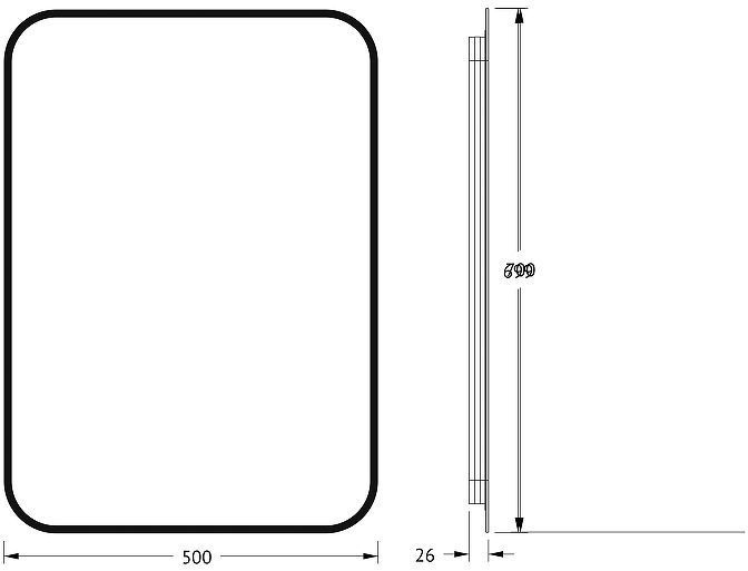 Зеркало Defesto Aura 50х70 DF 2974 с подсветкой 21W-3000K/Без выключателя/Теплый белый свет/Черная рама Зеркало Defesto Aura 50х70 DF 2974 с подсветкой 21W-3000K/Без выключателя/Теплый белый свет/Черная рама