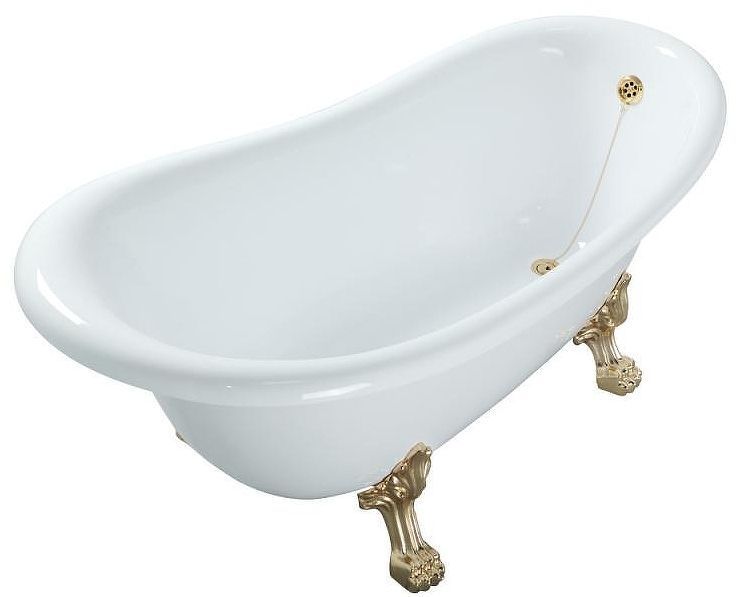 Ванна из искусственного камня Veragio Gialetta 170x80 26932 ножки Золото Ванна из искусственного камня Veragio Gialetta 170x80 26932 ножки Золото