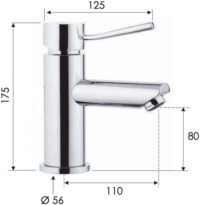 Смеситель для раковины Remer Minimal N112 цвет Хром