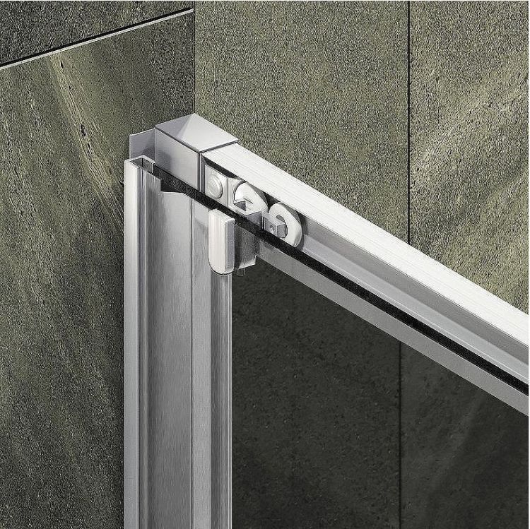 Душевая дверь Maybah Glass MGD-1285-5 1500x1950 раздвижная профиль Хром матовый стекло графитовое