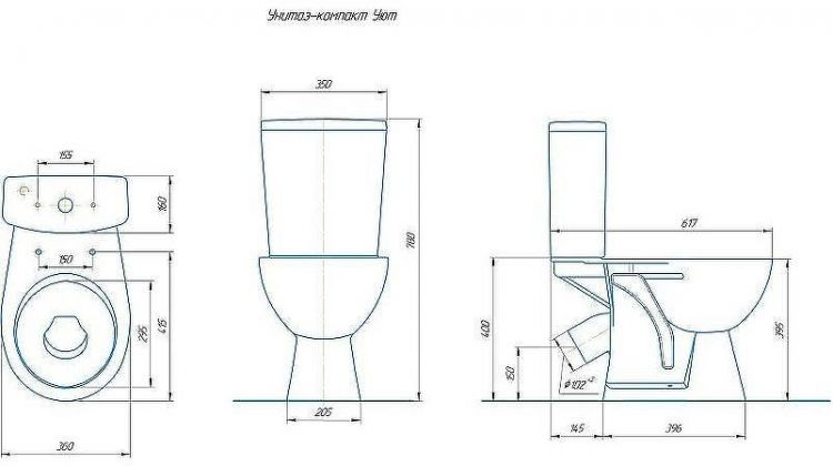 Унитаз компакт Rosa Уют 4630055558797 Коричневый декор с бачком и сиденьем