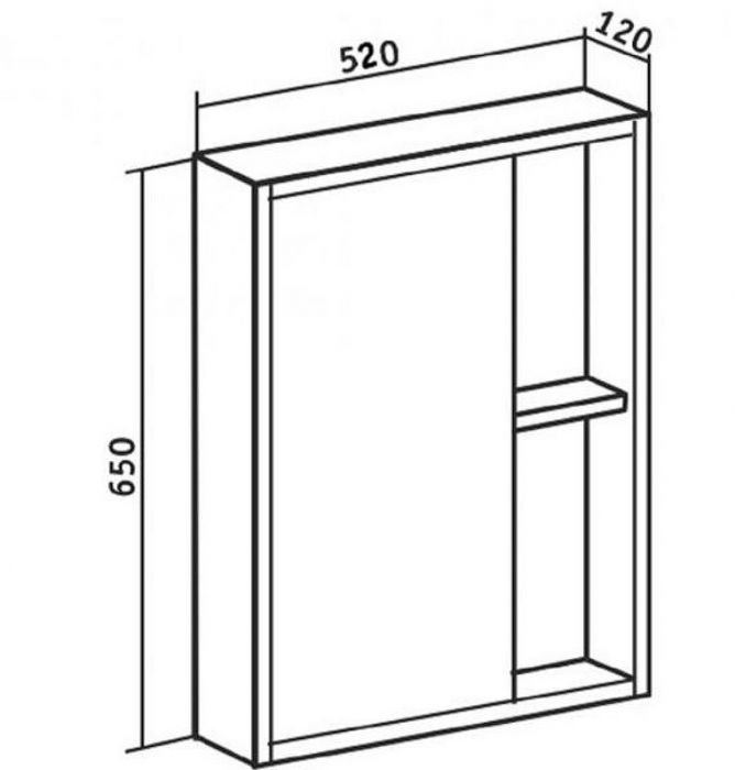Зеркальный шкаф Runo Эко 52 УТ000001833 Лиственница