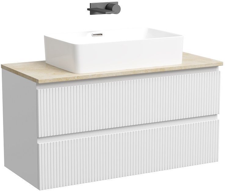 Тумба подвесная SANCOS Snob T, Bianco 995х445х500, под столешницу без отверстия под смеситель, цвет Kreman, SNT100W