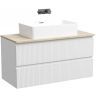 Тумба подвесная SANCOS Snob T, Bianco 995х445х500, под столешницу без отверстия под смеситель, цвет Kreman, SNT100W