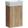 Тумба подвесная SANCOS под раковину Mini, левая, дуб галифакс натуральный 355х205х500, MN35EGL