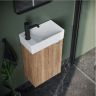 Тумба подвесная SANCOS под раковину Mini, левая, дуб галифакс натуральный 355х205х500, MN35EGL