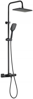 Душевая система Bond Cube B07-9488 с термостатом Черная матовая