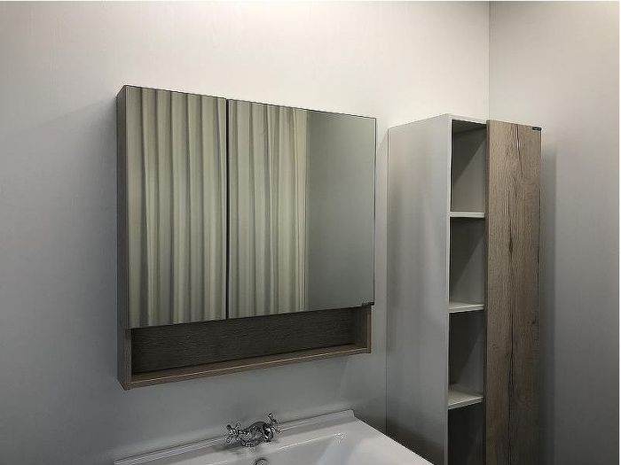 Зеркальный шкаф Comforty Парма 80 00004143489 Дуб дымчатый