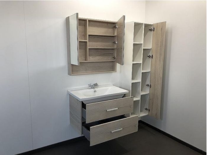 Зеркальный шкаф Comforty Парма 80 00004143489 Дуб дымчатый