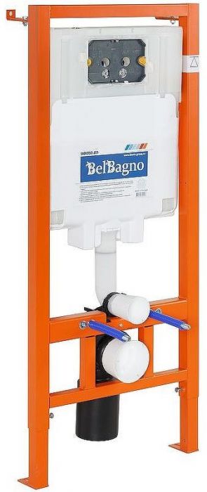 Комплект унитаза с инсталляцией BelBagno Loto BB070CHR/SC/BB002-80/BB014-SR-BIANCO с сиденьем Микролифт и Белой клавишей смыва