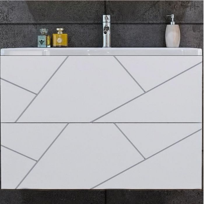 Тумба под раковину Бриклаер Кристалл 80 4627125415968 подвесная Белая