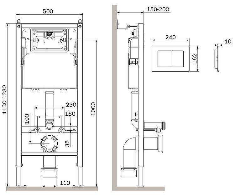 Инсталляция AM.PM PrimeFit I012709.0201 для унитаза с Белой глянцевой клавишей смыва