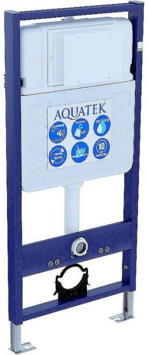 Комплект унитаза с инсталляцией Aquatek Set Aquatek Амадео cm-009 4в1 с сиденьем Микролифт и Белой клавишей смыва