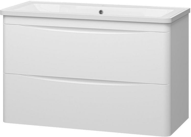 Тумба с раковиной Misty Атлантик 100 УТ000011693 подвесная Белая Тумба с раковиной Misty Атлантик 100 УТ000011693 подвесная Белая