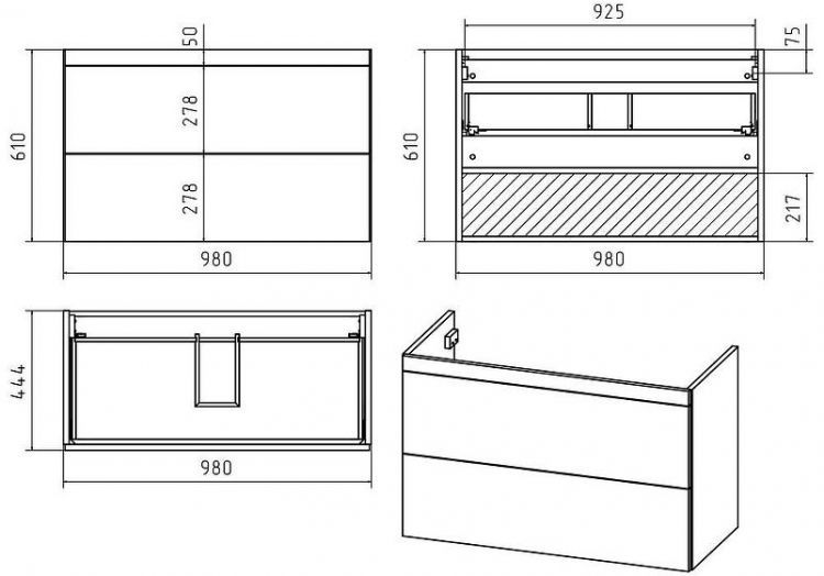 Тумба с раковиной Misty Атлантик 100 УТ000011693 подвесная Белая Тумба с раковиной Misty Атлантик 100 УТ000011693 подвесная Белая