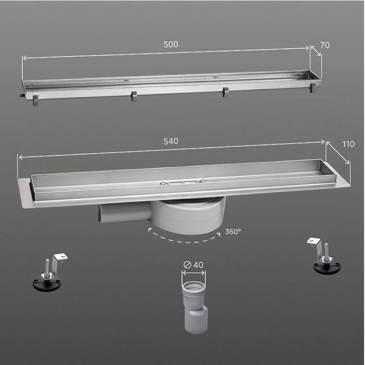 Душевой лоток Ростовская Мануфактура Сантехники РМС ТЛ-02-50х7 с решеткой под плитку Душевой лоток Ростовская Мануфактура Сантехники РМС ТЛ-02-50х7 с решеткой под плитку