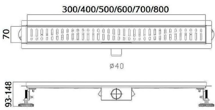 Душевой лоток Haiba 600x70 HB93600 с решеткой Сатин Душевой лоток Haiba 600x70 HB93600 с решеткой Сатин