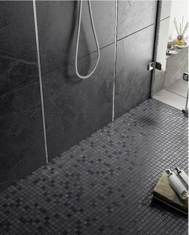 Душевой лоток Timo Drain System 100 DS230210/01 с решеткой Сатин / под плитку