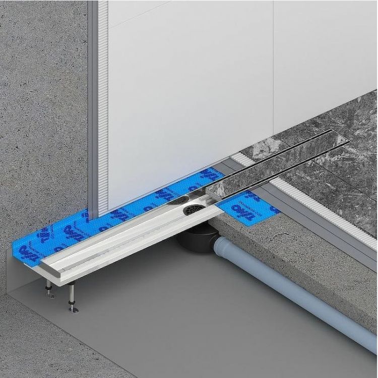 Душевой лоток Timo Drain System 100 DS230210/01 с решеткой Сатин / под плитку