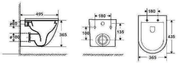 Комплект унитаза WellWant Aura WWU01121WK с инсталляцией Tece Now 9400414 с сиденьем Микролифт и Черной матовой клавишей смыва