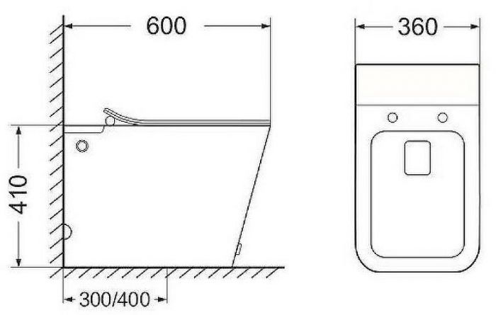 Унитаз SantiLine SL-5033 приставной с сиденьем Микролифт