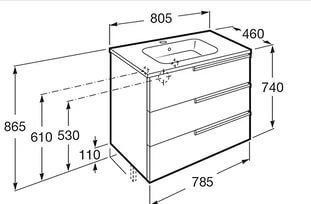 Тумба под раковину Roca Victoria Nord Black Edition 80 ZRU9302833