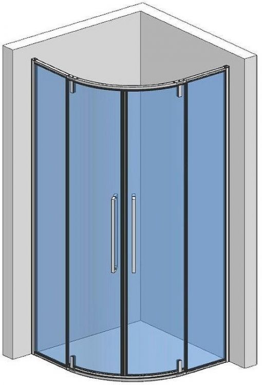 Душевой уголок AQUAme 90x90 AQM7101-2-9 профиль Черный матовый стекло прозрачное