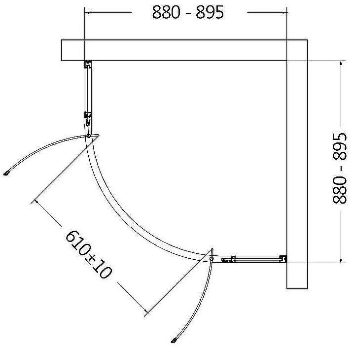 Душевой уголок AQUAme 90x90 AQM7101-2-9 профиль Черный матовый стекло прозрачное