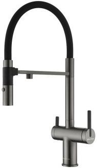 Смеситель для кухни Paulmark Gravity Gr213888-GM Вороненая сталь