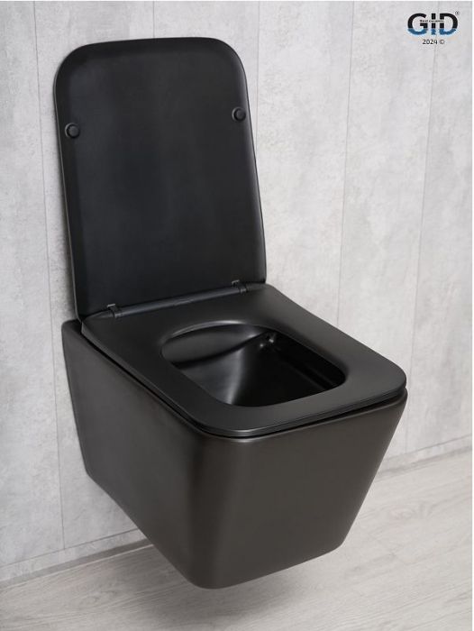 Унитаз Gid Cuadrado Tr2144Bm 62225Y подвесной цвет Черный матовый с сиденьем Микролифт