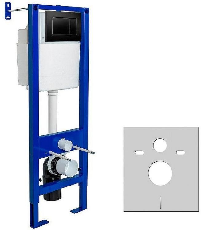 Комплект унитаза Avimano Promotion 1000080 с инсталляцией Berges Atom 410 040332 с сиденьем Микролифт и Черной матовой клавишей смыва Комплект унитаза Avimano Promotion 1000080 с инсталляцией Berges Atom 410 040332 с сиденьем Микролифт и Черной матовой клавишей смыва