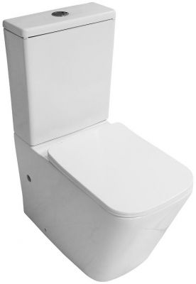 Унитаз компакт Azario Indor AZ-T004B-R цвет Белый с бачком и сиденьем Микролифт