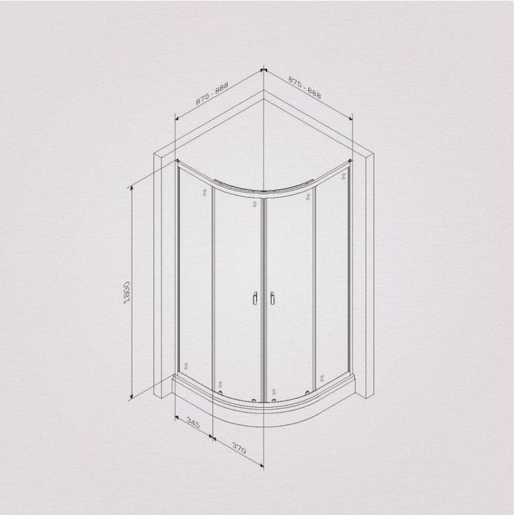 Душевой уголок AM.PM X-Joy Twin Slide 90х90 W88G-205-090MT64 профиль Хром матовый стекло прозрачное