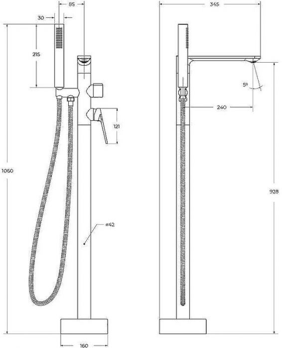 Смеситель для ванны Cezares Comfort COMFORT-VDP-01 Хром