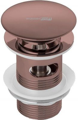 Донный клапан WasserKRAFT Asphe A336 click-clack Розовое золото