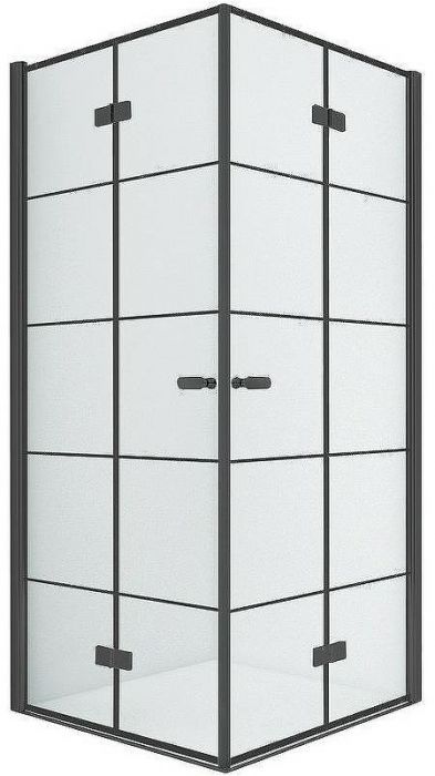 Душевой уголок New Trendy New Soleo Black 80х90 D-0287A/D-0290A профиль Черный стекло прозрачное
