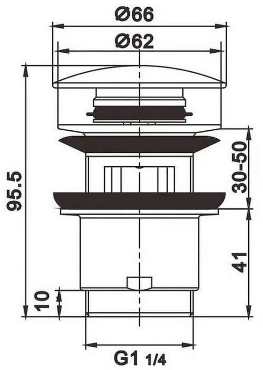 Донный клапан Maretti AC19Z12560 click-clack Черный матовый Донный клапан Maretti AC19Z12560 click-clack Черный матовый