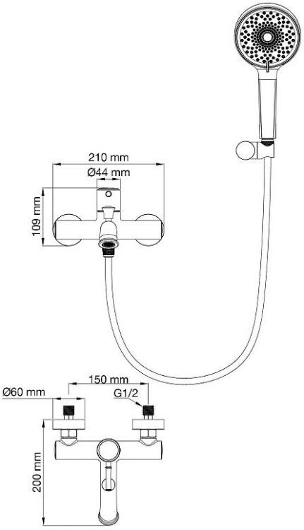 Смеситель для ванны Wonzon & Woghand Tor WW-88037073-BG цвет Брашированное золото