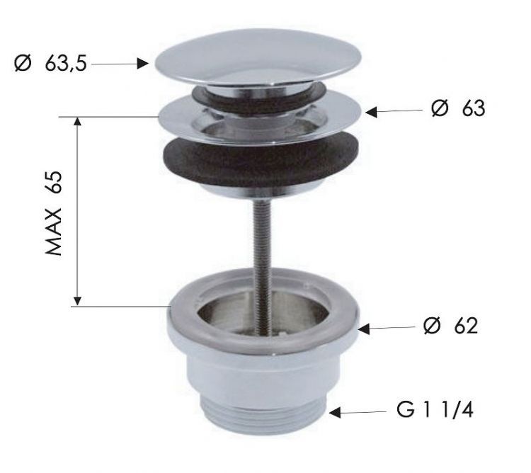 Донный клапан Remer 905CCR114VO click-clack цвет Латунь состаренная