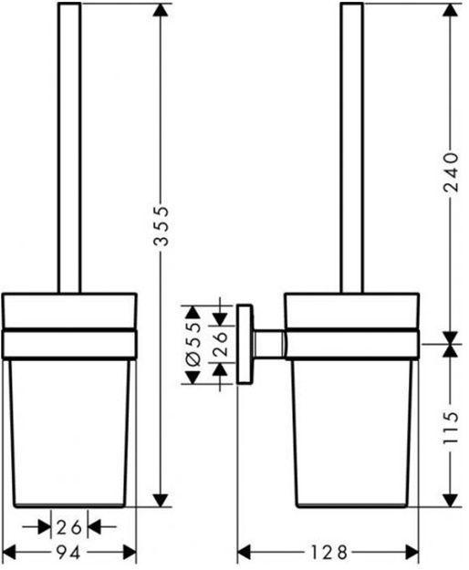 Hansgrohe Logis Universal Туалетный ершик подвесной, цвет: хром/белый