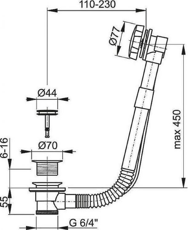 Слив-перелив Kaiser Eleghansa 8004/WBT-05 click-clack Хром Слив-перелив Kaiser Eleghansa 8004/WBT-05 click-clack Хром