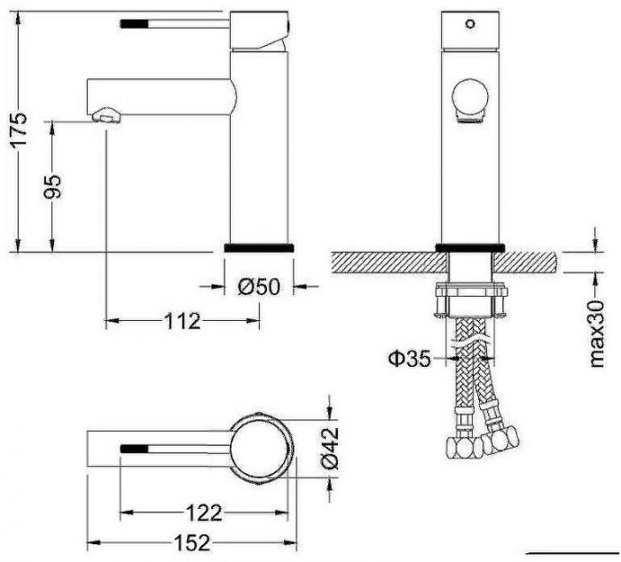 Смеситель для раковины Timo Saona 2361/18F Черное золото