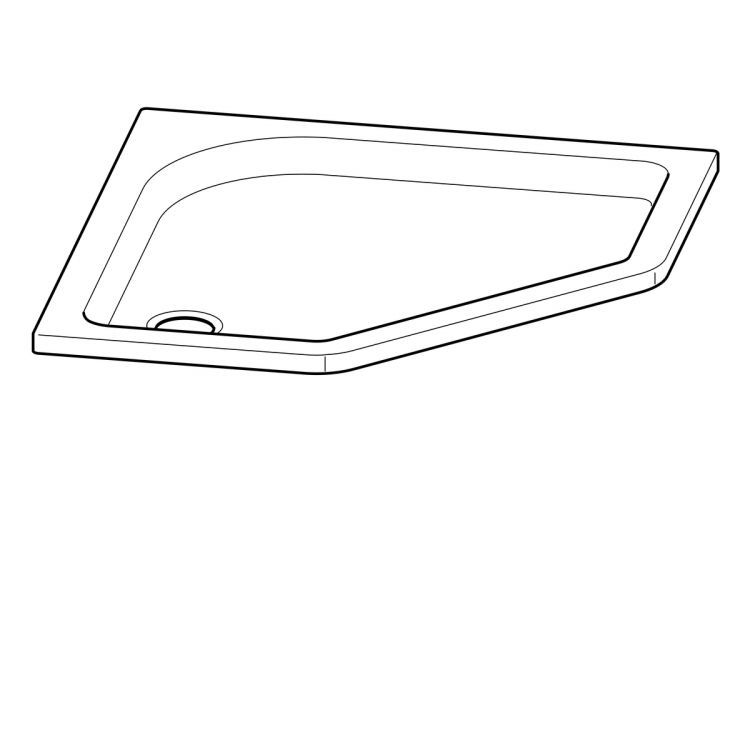 Душевой поддон Geberit Renova пентагональный (пятиугольный), 90х90 см [652220000]