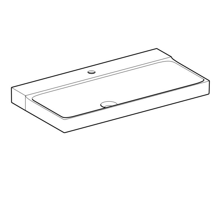 Раковина Geberit Xeno? с отверстием, без перелива 90х48 [500.531.01.1]