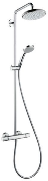 Hansgrohe Croma 220 Showerpipe Душевая стойка. состоит из: верхний душ, ручной душ, термостат для душа, штанга для душа, держатель для душа, цвет: хром