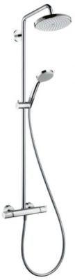 Hansgrohe Croma 220 Showerpipe Душевая стойка. состоит из: верхний душ, ручной душ, термостат для душа, штанга для душа, держатель для душа, цвет: хром