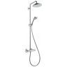 Hansgrohe Croma 220 Showerpipe Душевая стойка. состоит из: верхний душ, ручной душ, термостат для душа, штанга для душа, держатель для душа, цвет: хром