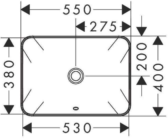 Hansgrohe Xuniva Q Раковина 55х40см., без отв., встраиваемая, с переливом, цвет: белый