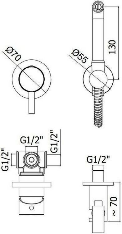 Гигиенический душ со смесителем Paffoni KITDUP110BO цвет Белый матовый