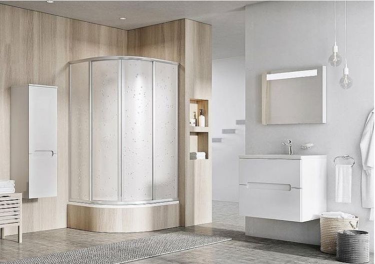 Душевой уголок Ravak Supernova SKCP4-80 Sabina 80x80 31144VU0011 профиль Сатин витраж пластик Pearl